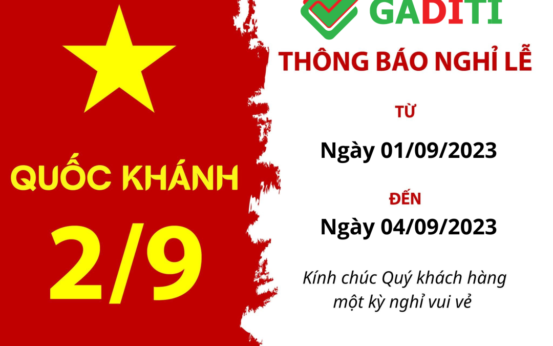 Thông báo nghỉ Lễ Quốc Khánh 2/9/2023