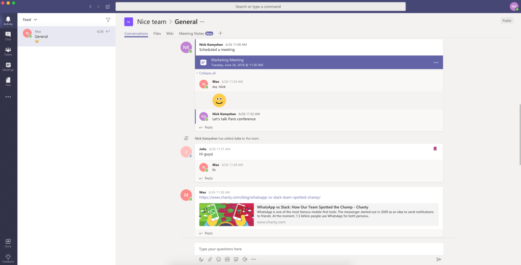 So sánh Microsoft Teams và Slack