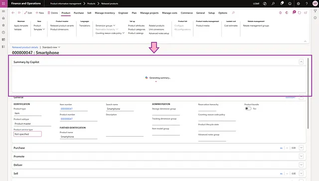 Tóm tắt AI với Copilot trong Dynamics 365 Supply Chain Management (Quản lý chuỗi cung ứng Dynamics 365)