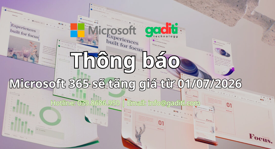 Cập nhật tính năng mới và thông báo tăng giá Microsoft 365 từ 01/07/2026
