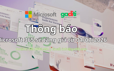 Cập nhật tính năng mới và thông báo tăng giá Microsoft 365 từ 01/07/2026